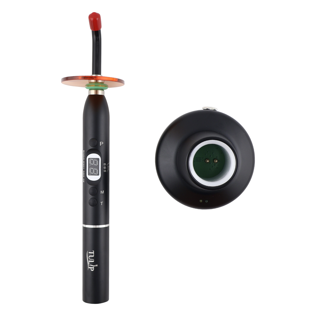 Tulip Cordless Dental LED Curing Light 1200mW/cm² Stainless Steel - front view | DoctorSupplies.com