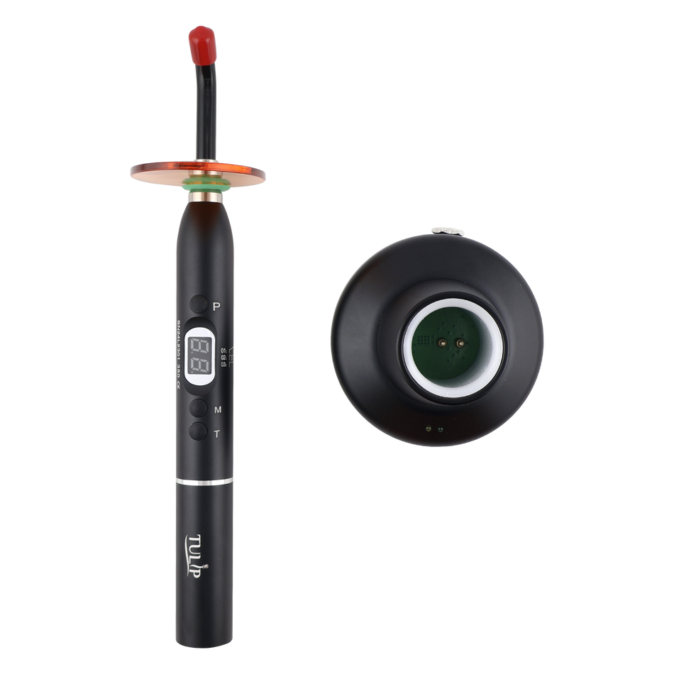 Tulip Cordless Dental LED Curing Light 1200mW/cm² Stainless Steel - front view | DoctorSupplies.com