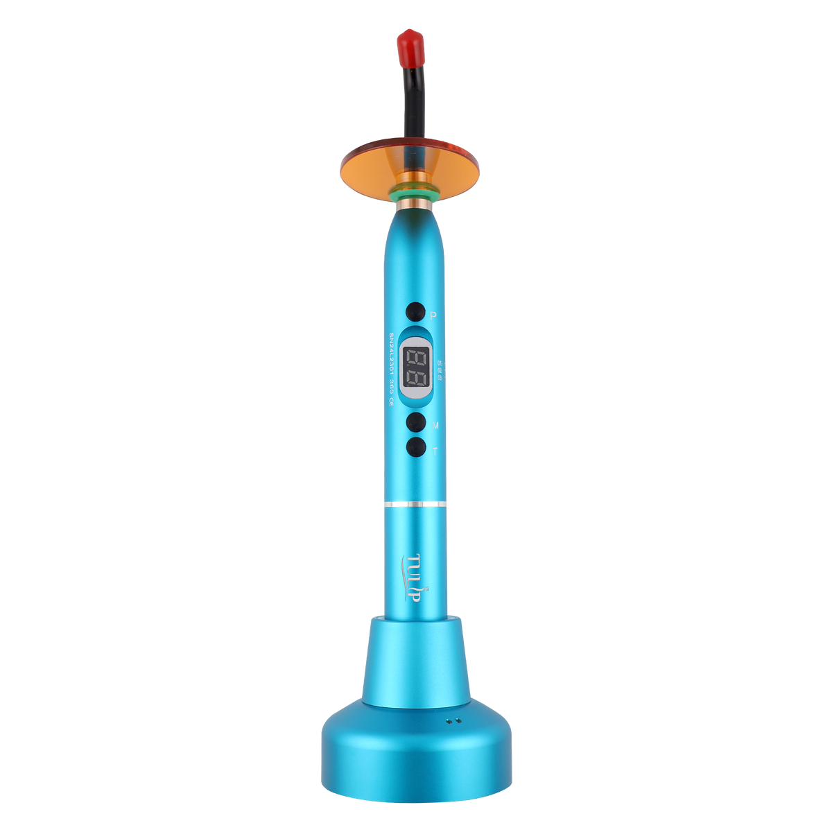Tulip Cordless Dental 4 LED Curing Light – 1200 mW/cm² 430-485nm Stainless Steel Design (Blue) | DoctorSupplies.com
