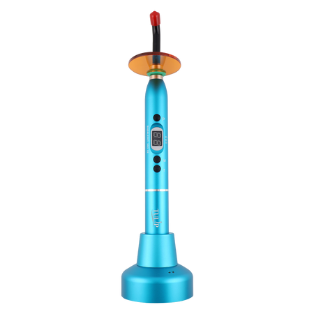 Tulip Cordless Dental 4 LED Curing Light – 1200 mW/cm² 430-485nm Stainless Steel Design (Blue) | DoctorSupplies.com