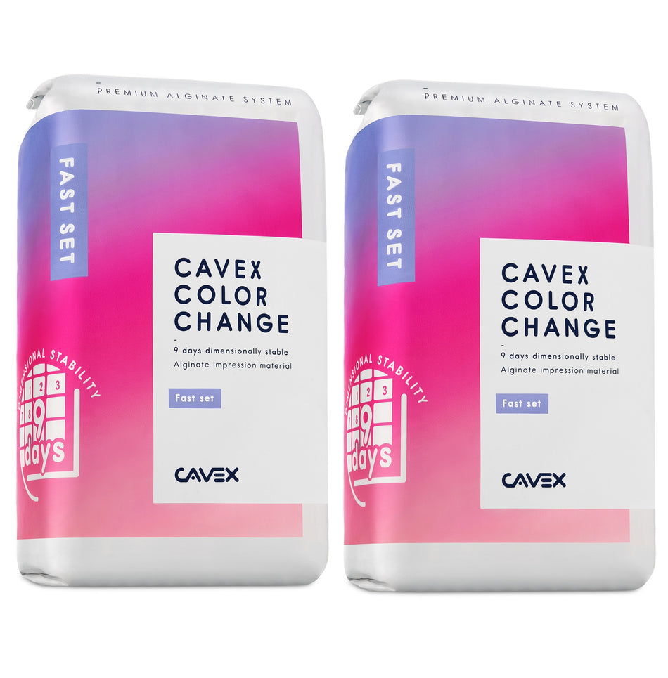 Cavex ColorChange Fast-Set Alginate 500g Pack of 2 - Dust-Free | DoctorSupplies.com