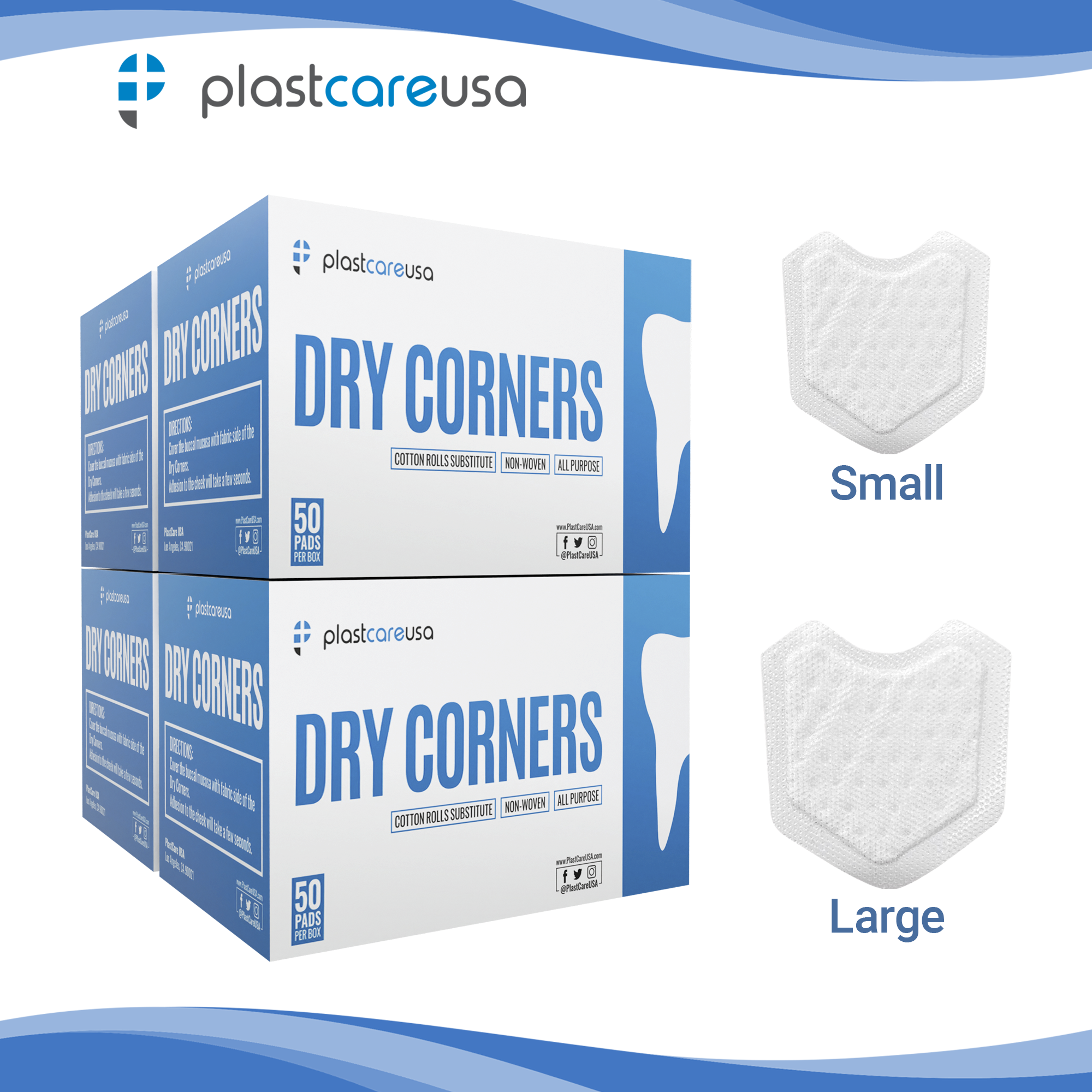200 Large Dental Dry Angle Saliva Absorbent Cotton Roll Substitute - side view | DoctorSupplies.com