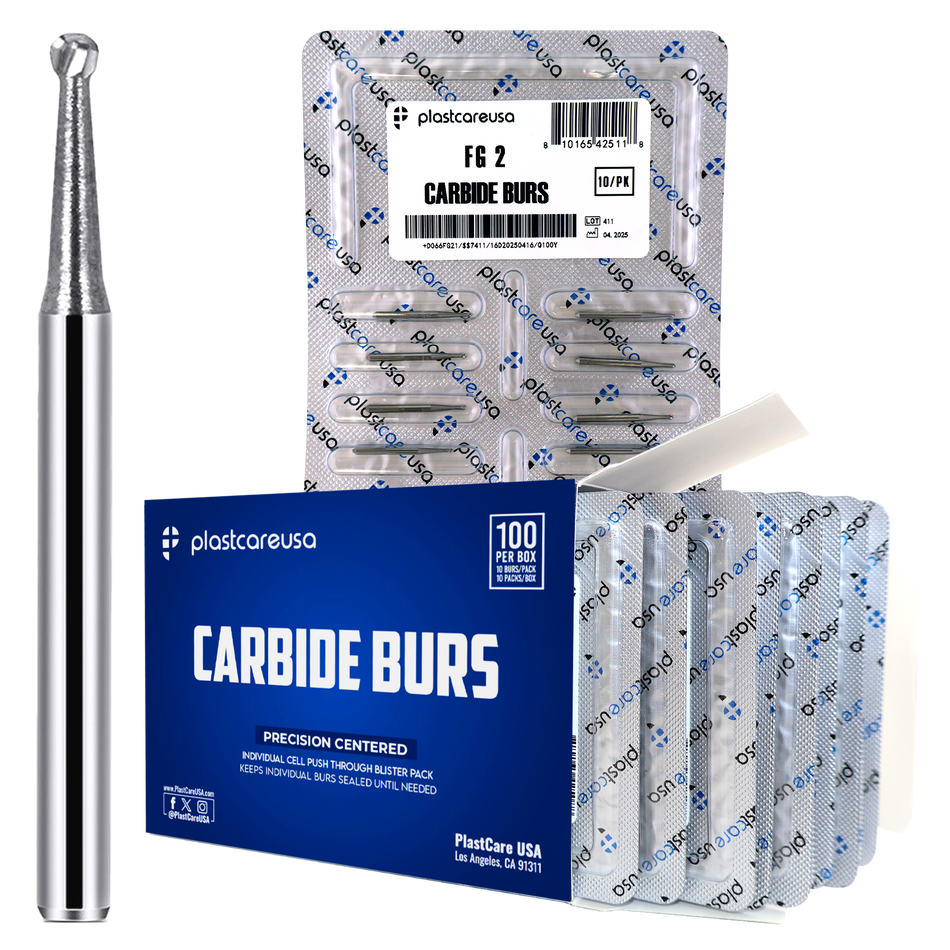 FG 2 Round Carbide Burs Clinical Length 100pk High-Speed | DoctorSupplies.com