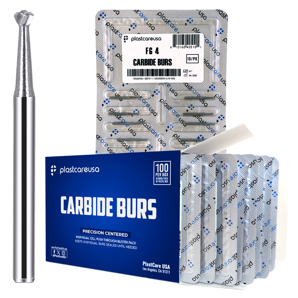 FG 4 Round Carbide Burs Clinical Length 100pk – Bulk Dental Burs | DoctorSupplies.com