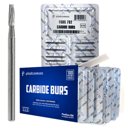 PlastCare USA 702 Surgical Carbide Burs 100-Pack FG | DoctorSupplies.com