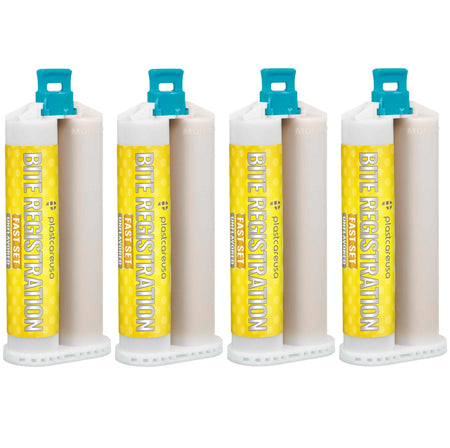 4 Unflavored Fast Set Bite Registration Material 50ml Cartridges by PlastCare USA | DoctorSupplies.com