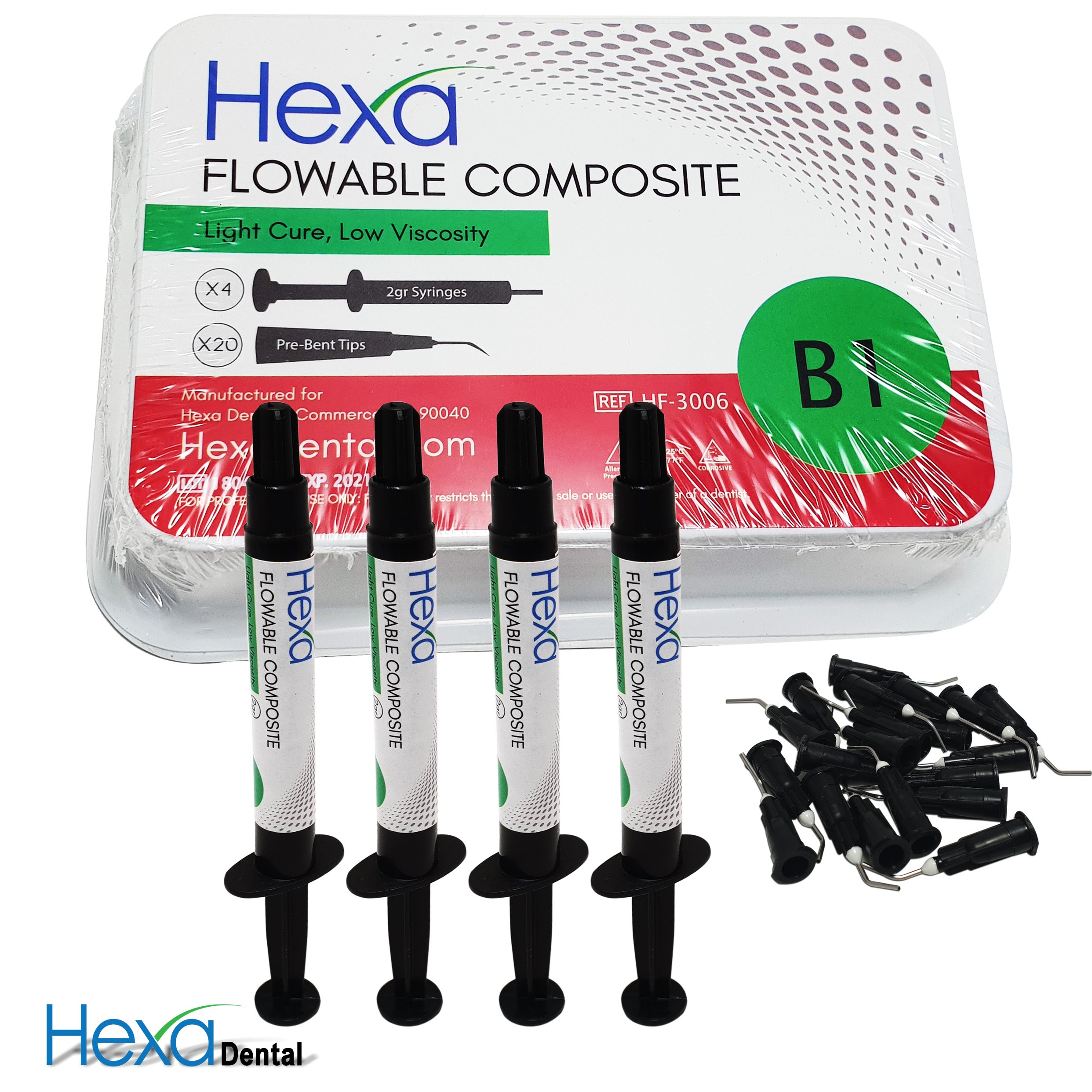 Hexa B1 Flowable Composite Light Cure 4x2gm Syringes + 20 Tips | DoctorSupplies.com