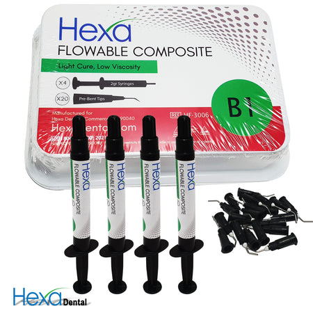 Hexa B1 Flowable Composite Light Cure 4x2gm Syringes + 20 Tips | DoctorSupplies.com