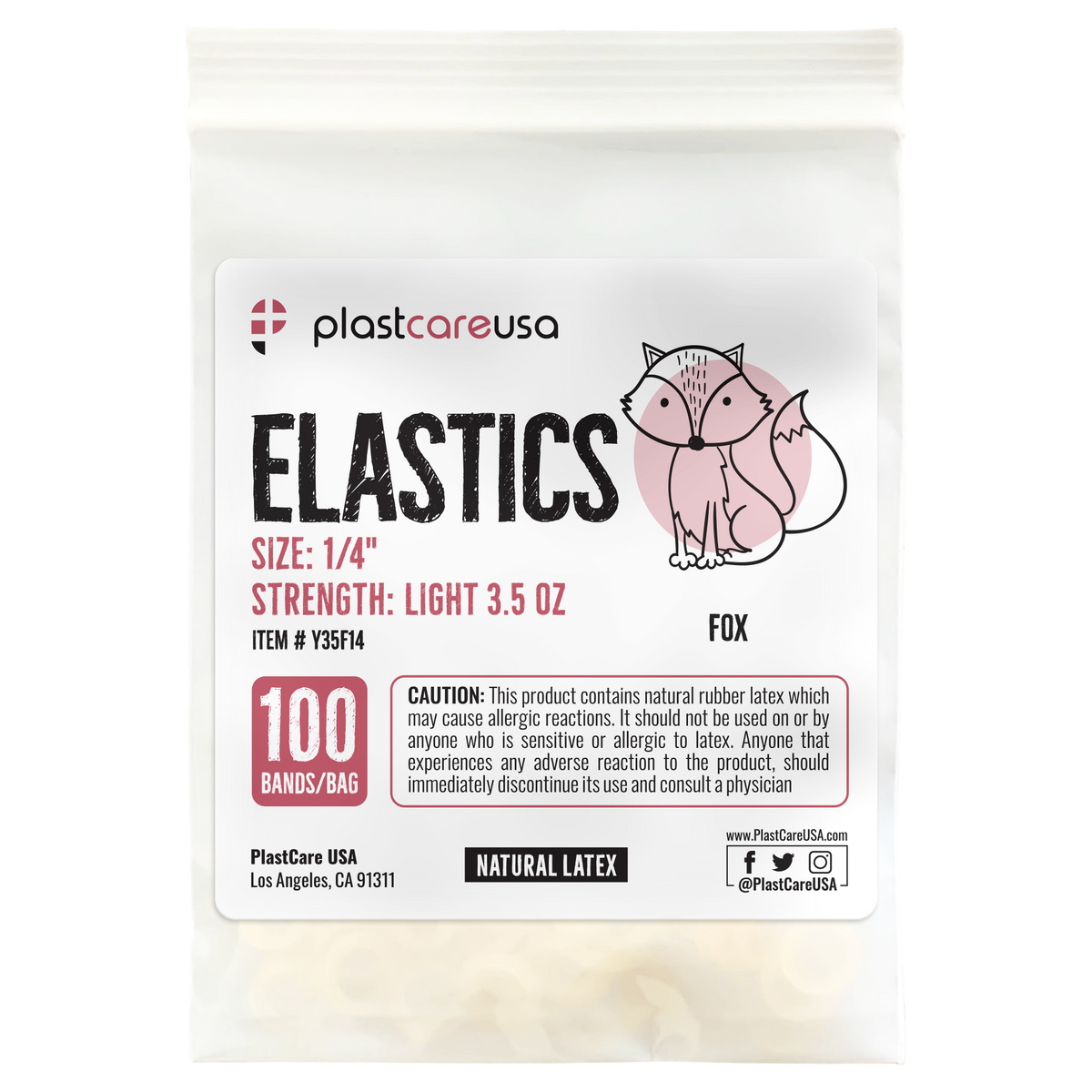 Orthodontic Latex Elastic Rubber Bands 1/4" Fox Light 3.5 Oz | DoctorSupplies.com