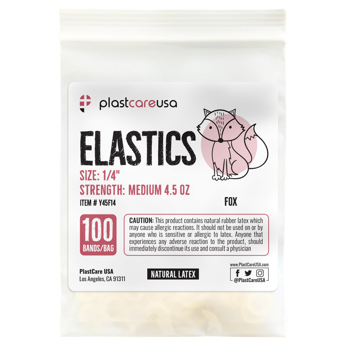 2000 (1/4" Fox, Medium 4.5 Oz) Yellow Orthodontic Latex Elastic Rubber Bands for Braces | DoctorSupplies.com
