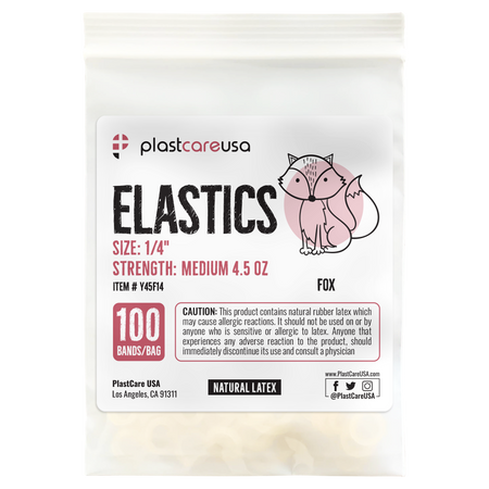 2000 (1/4" Fox, Medium 4.5 Oz) Yellow Orthodontic Latex Elastic Rubber Bands for Braces | DoctorSupplies.com