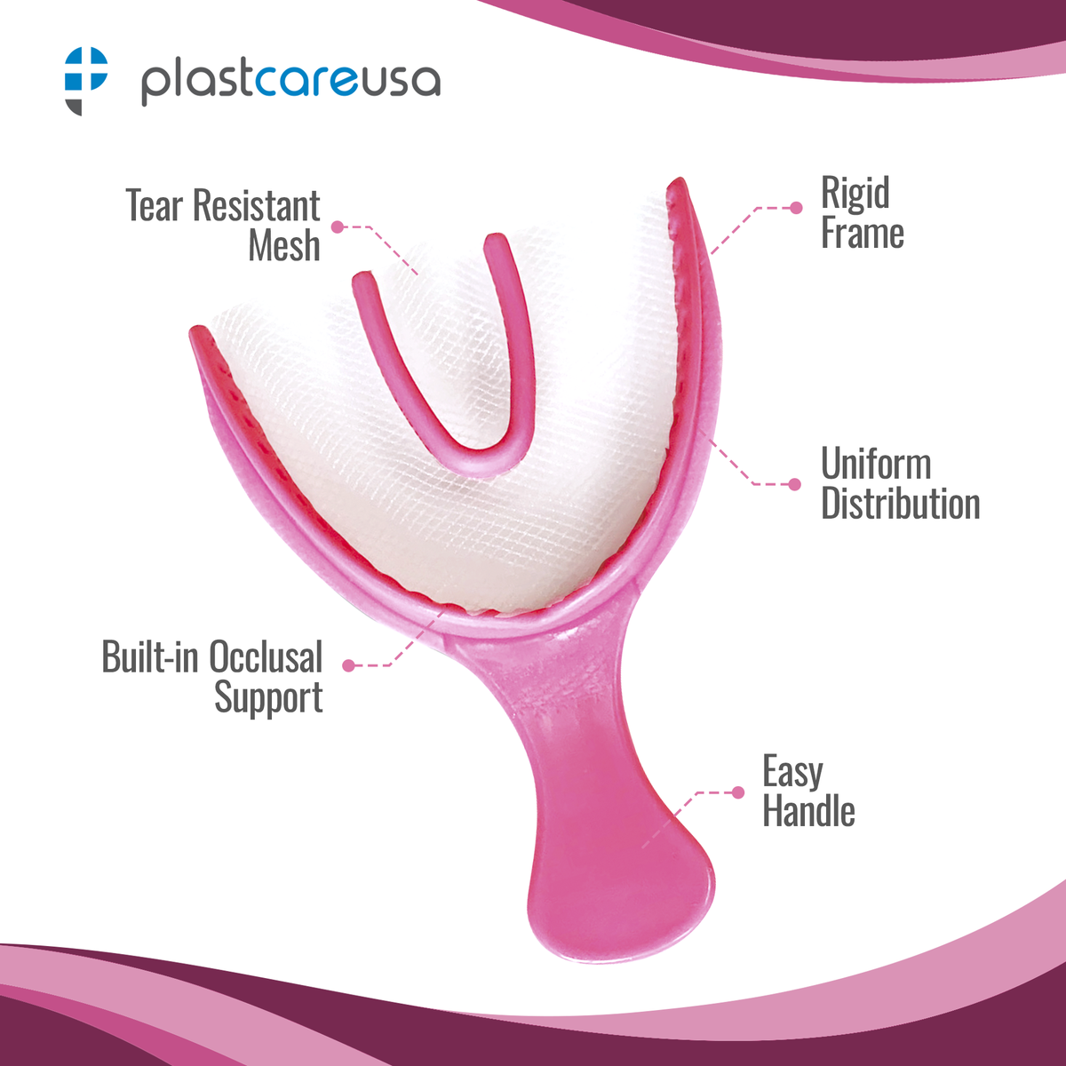 Full Arch Pink Bite Registration Trays - Box of 30 - in use | DoctorSupplies.com