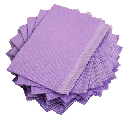 Lavender 3-Ply Dental Patient Bibs 13x18 (Case of 500) | DoctorSupplies.com