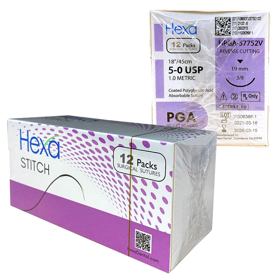 5/0 30" C-6 PGA Undyed Braided Sutures with C6 Needle (Box of 12) | DoctorSupplies.com