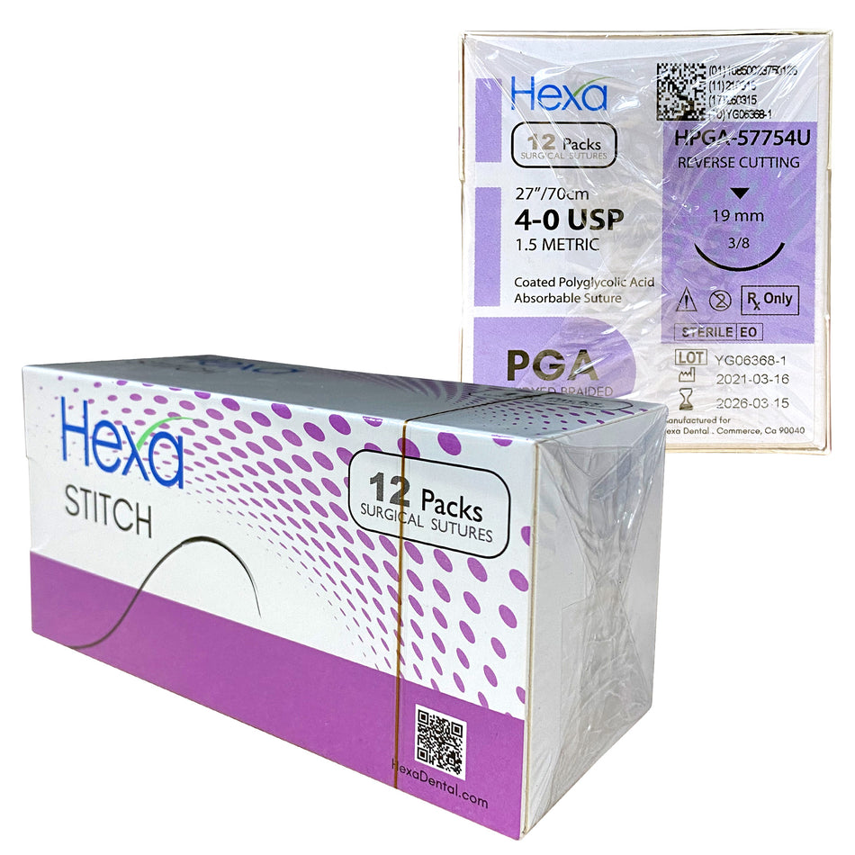 4/0 30" C-6 PGA Undyed Braided Sutures with C6 Needle (Box of 12) | DoctorSupplies.com
