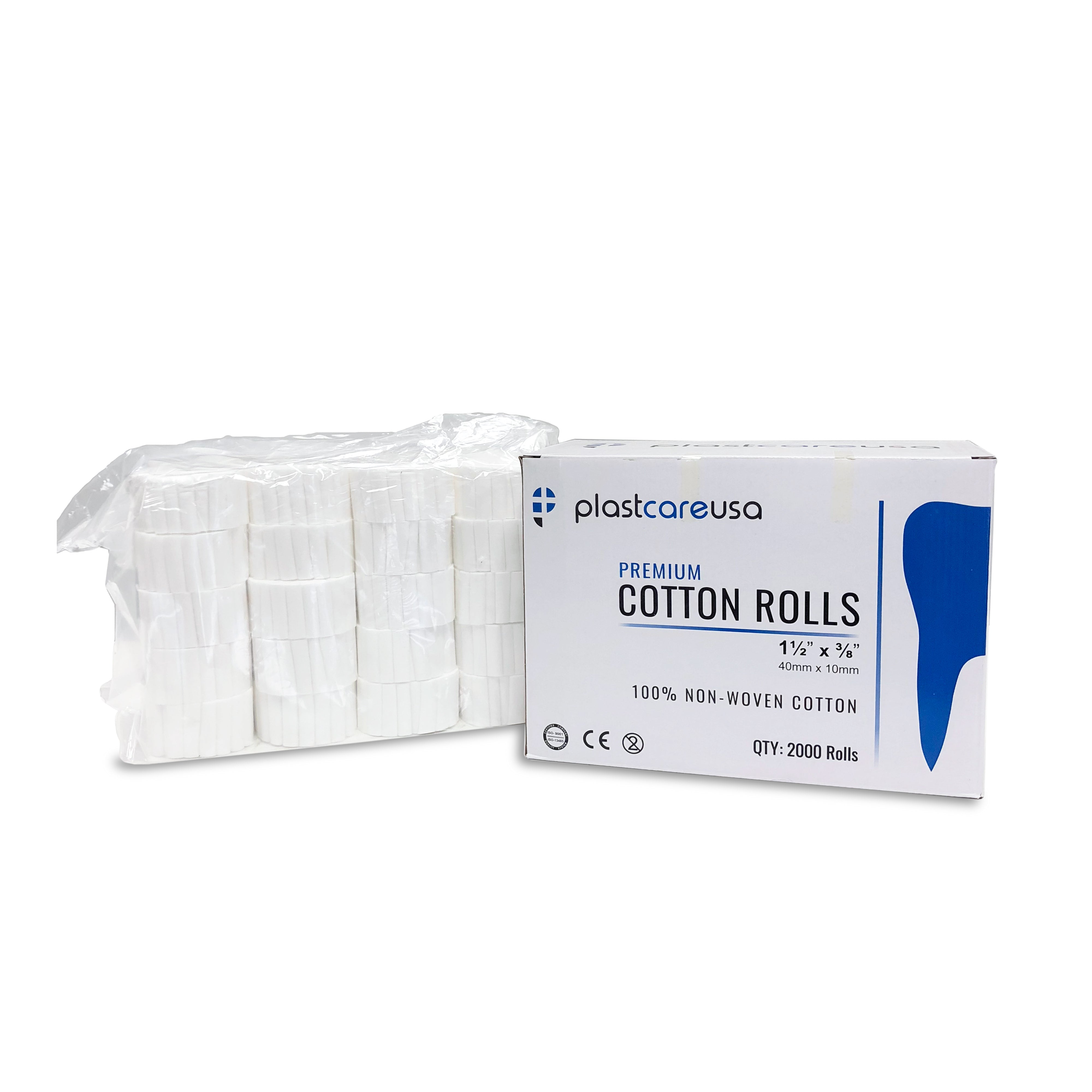 4,000 Plain Wrapped Cotton Rolls 1-1/2" x 3/8", (#2 Medium) | DoctorSupplies.com