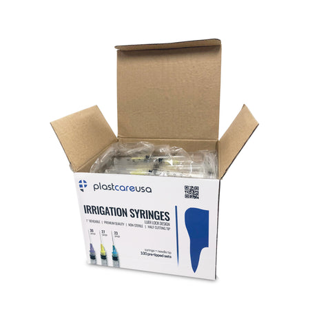 25 x 3cc 27 Gauge Irrigation Syringes & Tips, Yellow (1 Bag) - detail view | DoctorSupplies.com