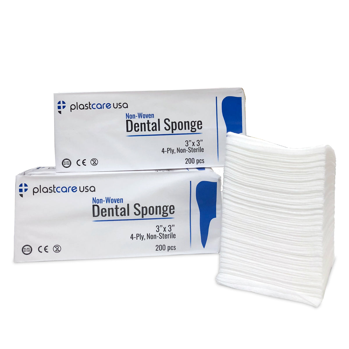 PlastCare USA 3x3 Non-Sterile Dental Gauze Sponges 4-Ply (1000/Box) | DoctorSupplies.com