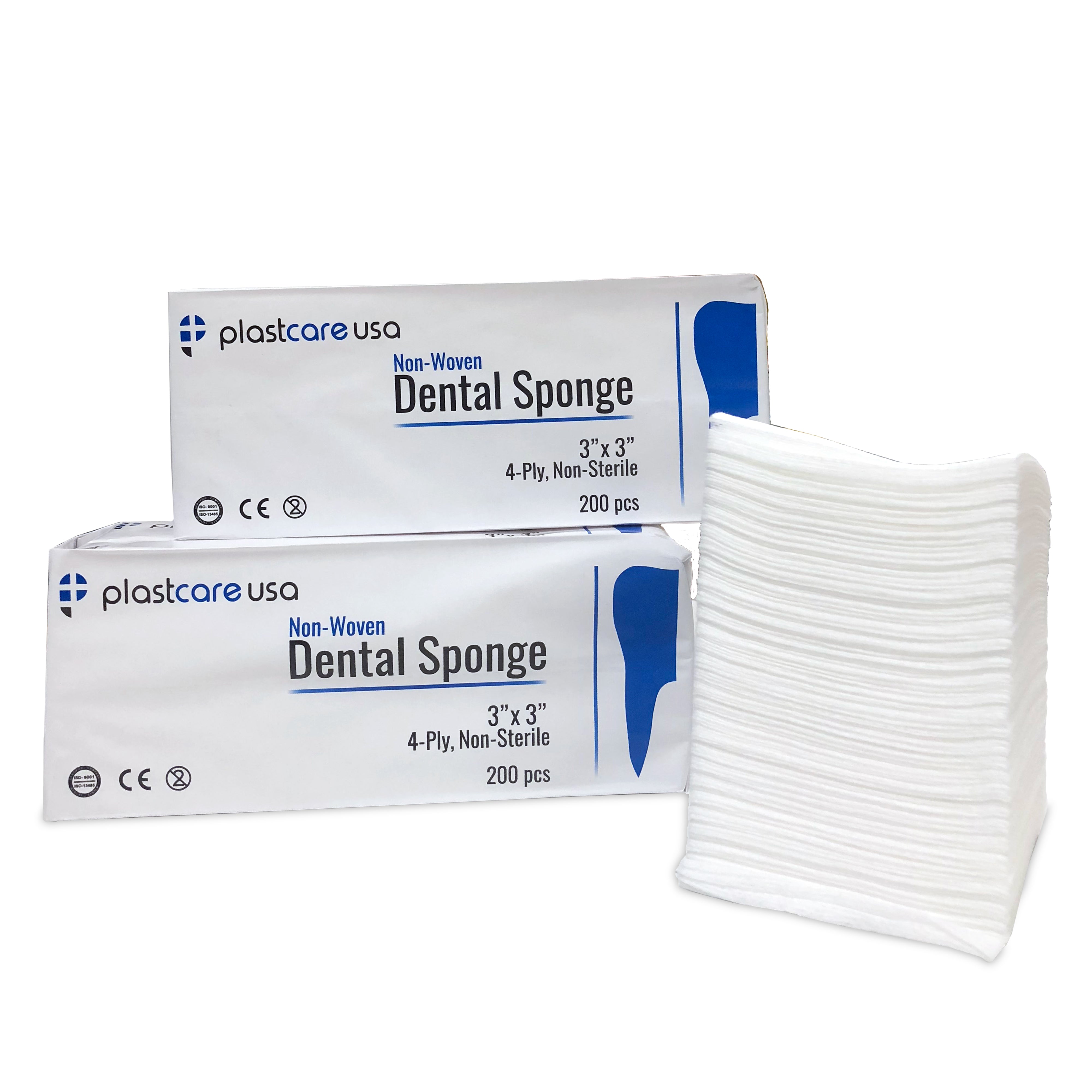 PlastCare USA 3x3 Non-Sterile Dental Gauze Sponges 4-Ply (1000/Box) | DoctorSupplies.com