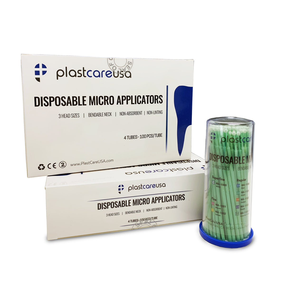 400 Regular Green Dental Micro Applicator Brushes (4 Tubes of 100) | DoctorSupplies.com