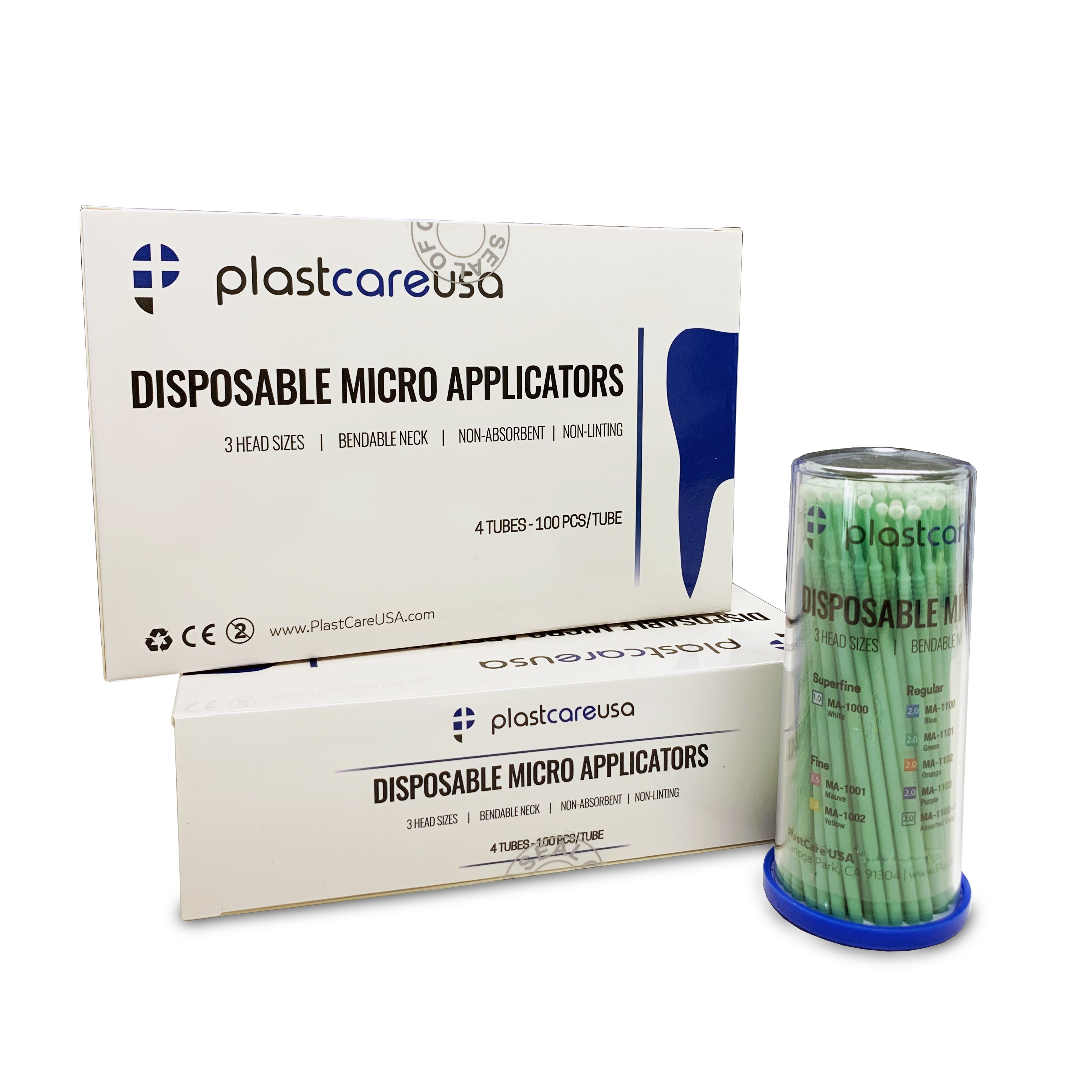 400 Regular Green Dental Micro Applicator Brushes (4 Tubes of 100) | DoctorSupplies.com