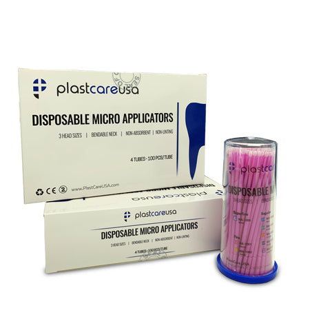 400 Fine Pink Dental Micro Applicator Brushes (4 Tubes of 100) | DoctorSupplies.com