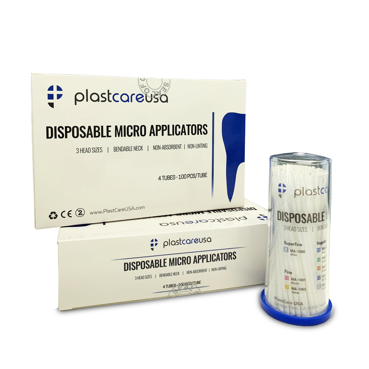 400 Superfine White Dental Micro Applicator Brushes (4 Tubes of 100) | DoctorSupplies.com