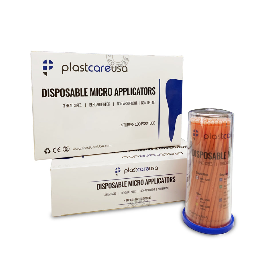400 Regular Orange Dental Micro Applicator Brushes (4 Tubes of 100) | DoctorSupplies.com