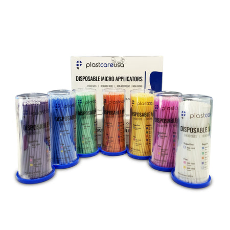 400 Fine Pink Dental Micro Applicator Brushes (4 Tubes of 100) - front view | DoctorSupplies.com