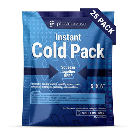 5" x 6" Instant Cold Packs for Pain Relief, Swelling, Sprains (Case of 25 Disposable Packs) | DoctorSupplies.com