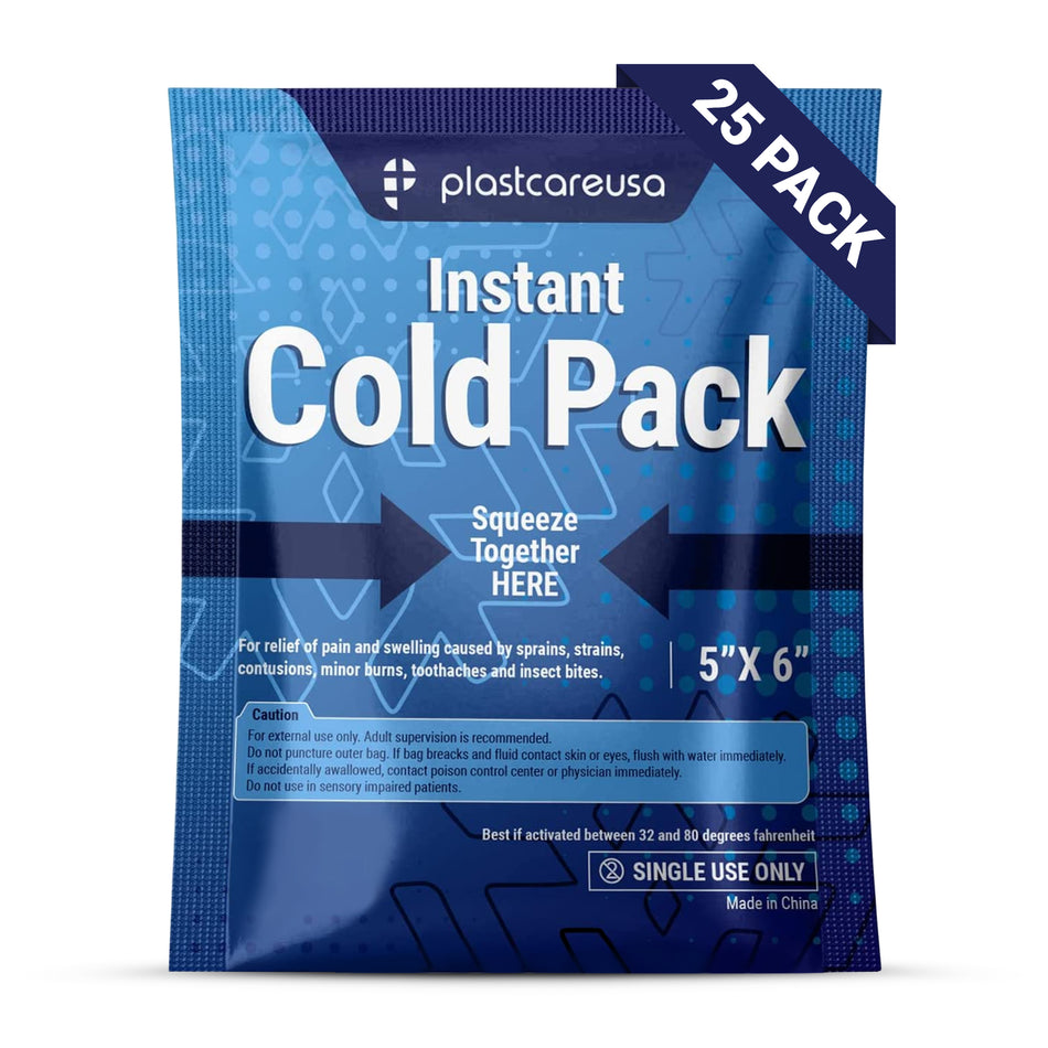 5" x 6" Instant Cold Packs for Pain Relief, Swelling, Sprains (Case of 25 Disposable Packs) | DoctorSupplies.com