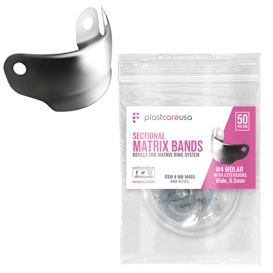 6.5mm M4 Molar w/ Extension Dental Metal Matrices Sectional Matrix Refill Soft Band (50 Per Pack) - My DDS Supply