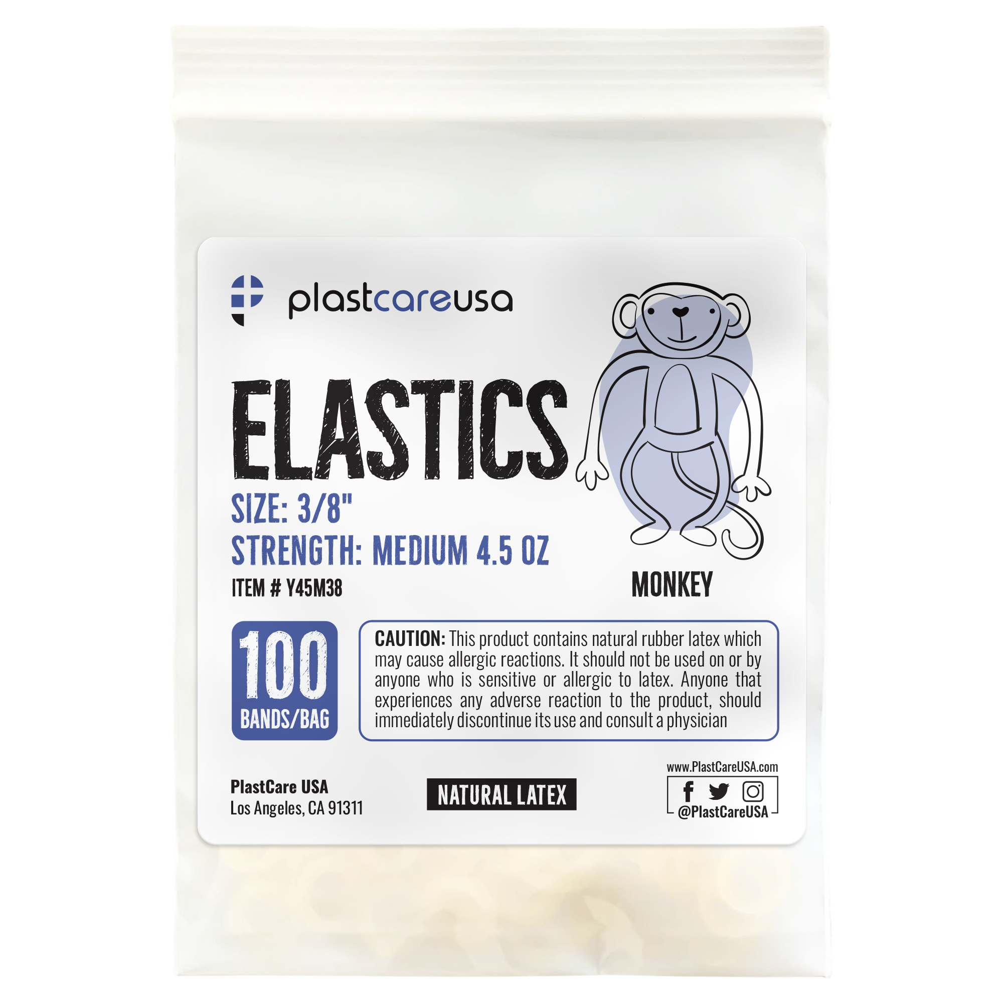 Orthodontic Latex Elastic Bands 3/8" Monkey Medium 4.5oz Bulk | DoctorSupplies.com