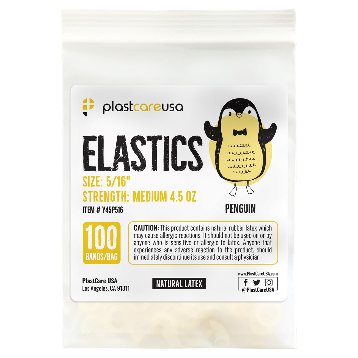 Yellow Orthodontic Elastic Bands 5/16" Penguin Medium 4.5oz Bulk | DoctorSupplies.com