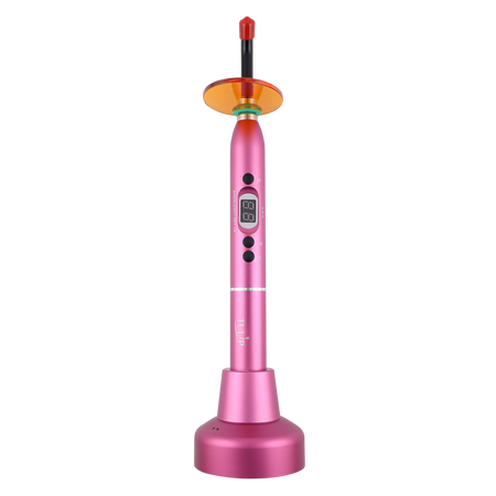 Tulip Cordless Dental 4 LED Curing Light – 1200 mW/cm² 430-485nm Stainless Steel Design (Pink) | DoctorSupplies.com