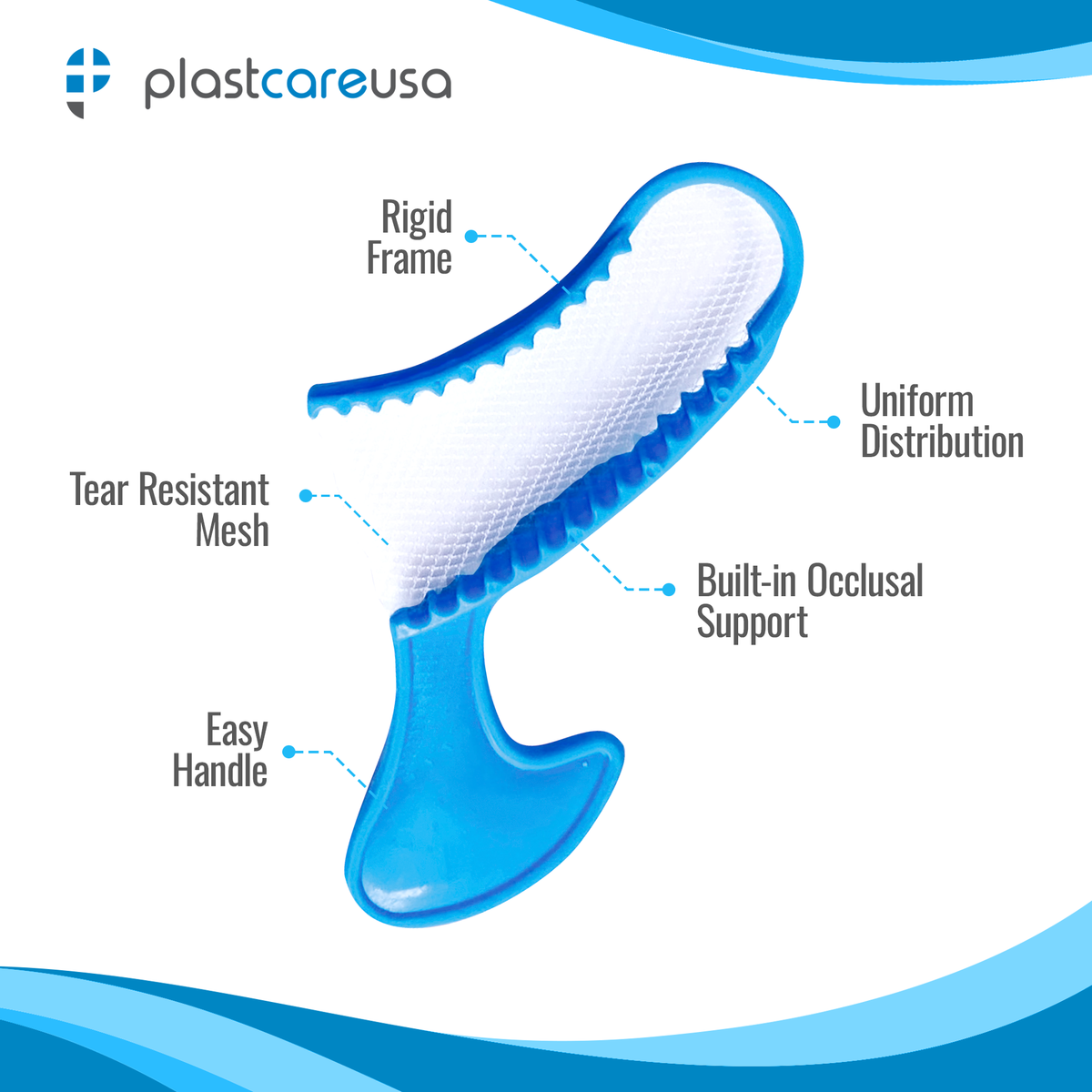 Posterior Blue Bite Registration Trays - 50/Box | Dental Supplies - in use | DoctorSupplies.com