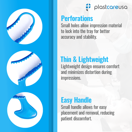 Posterior Blue Bite Registration Trays - 50/Box | Dental Supplies - detail view | DoctorSupplies.com