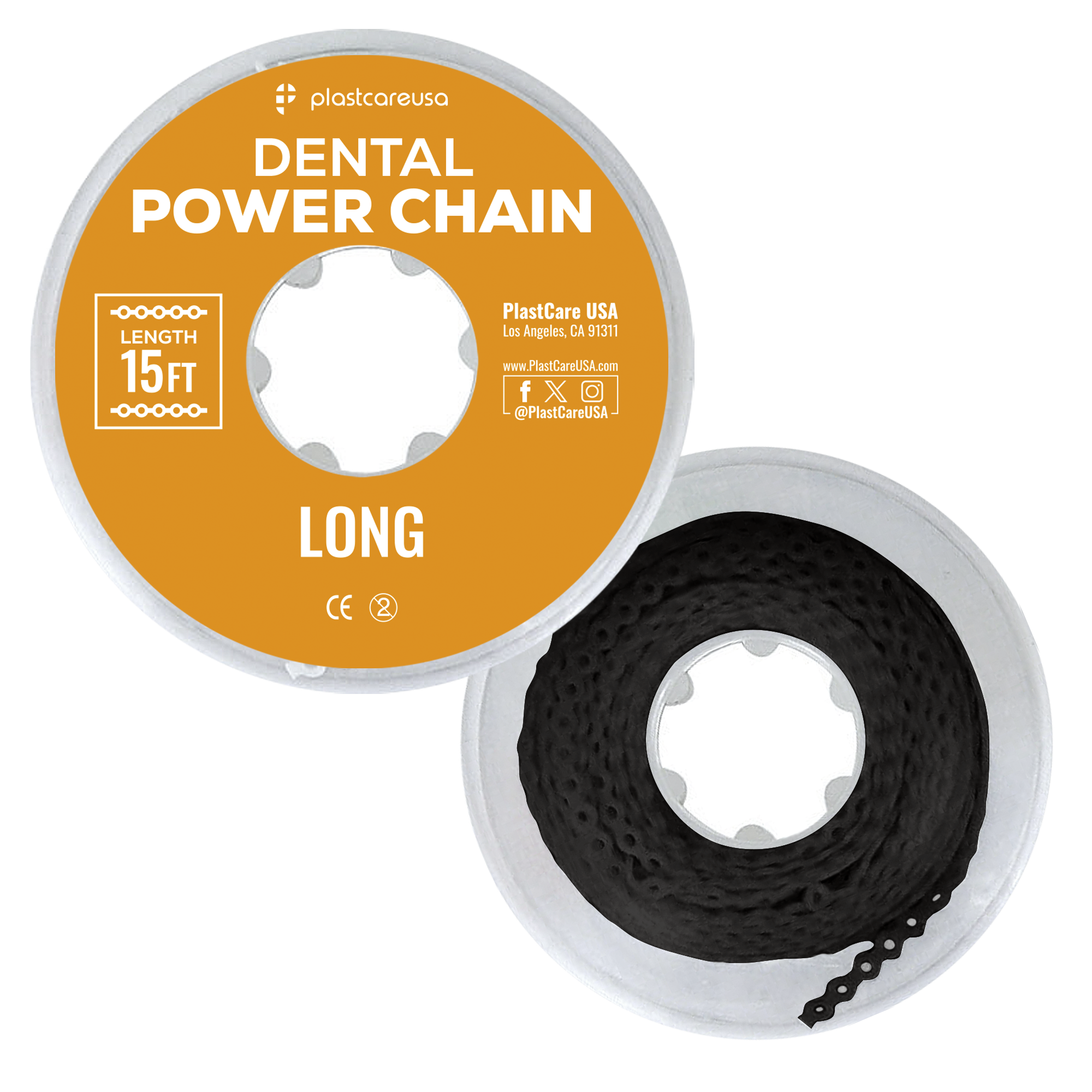 Black Dental Power Chain (Long) 15ft Orthodontic Elastic | DoctorSupplies.com