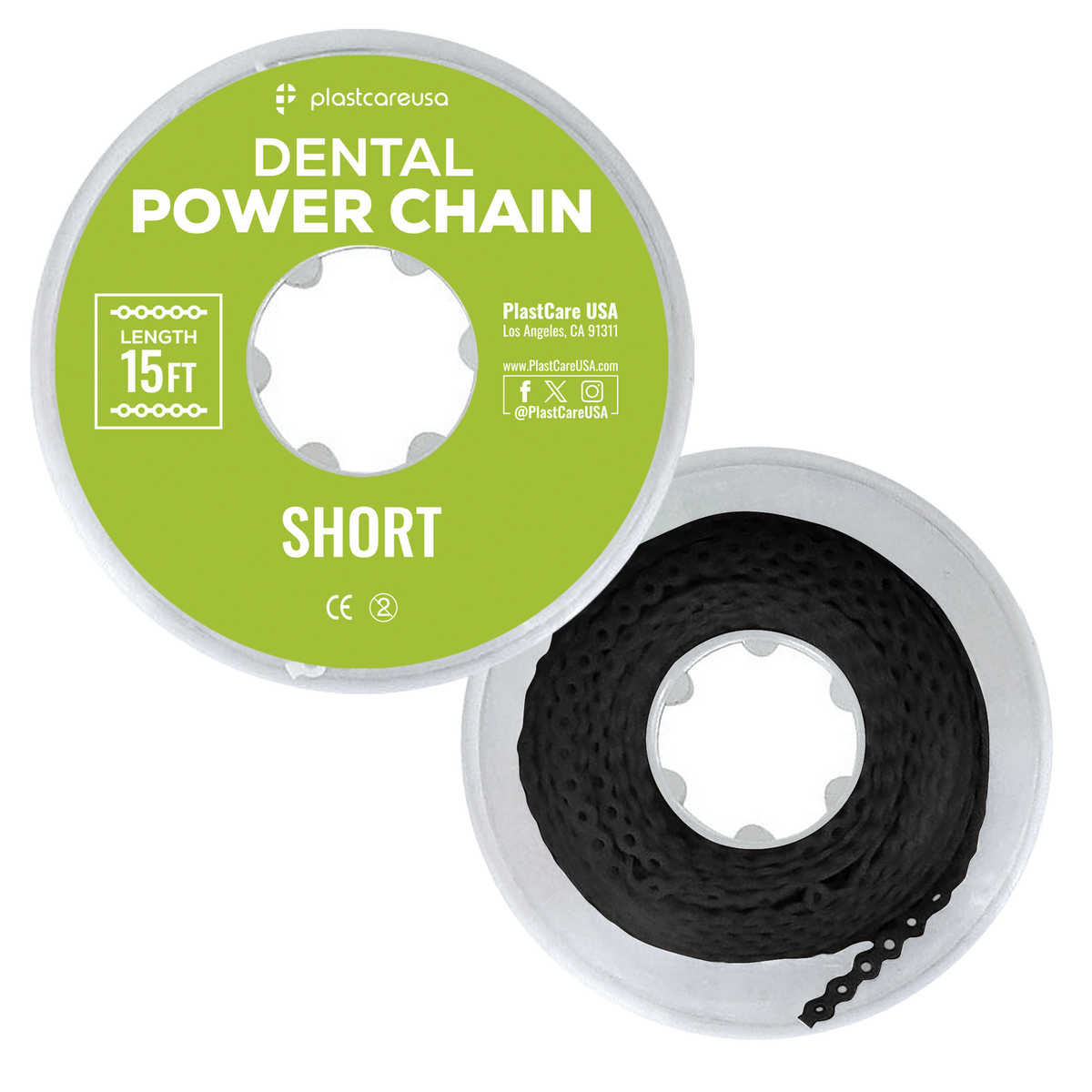 Dental Power Chain Short 15 ft Orthodontic Elastic for Braces - back view | DoctorSupplies.com
