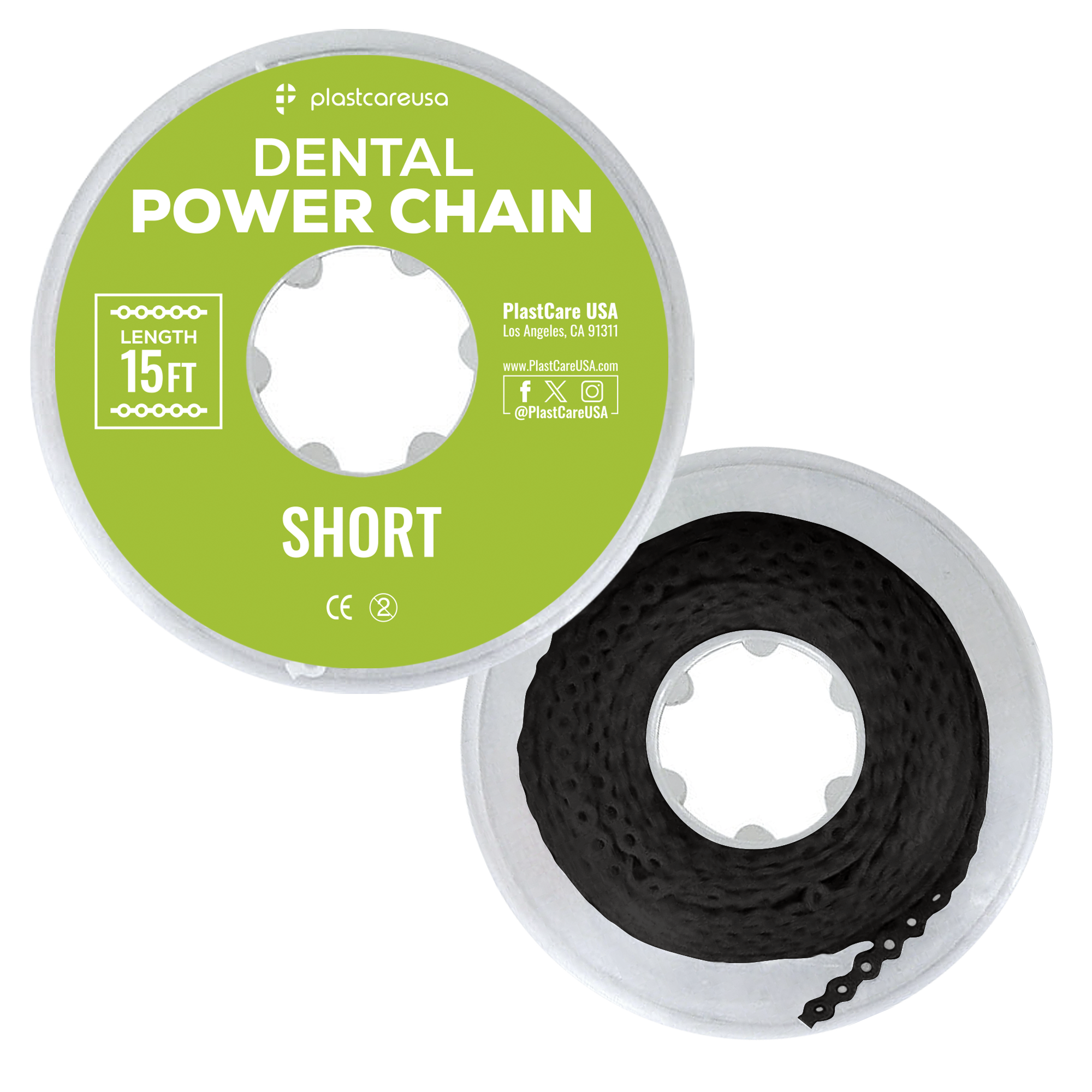 Dental Power Chain Short 15 ft Orthodontic Elastic for Braces - back view | DoctorSupplies.com