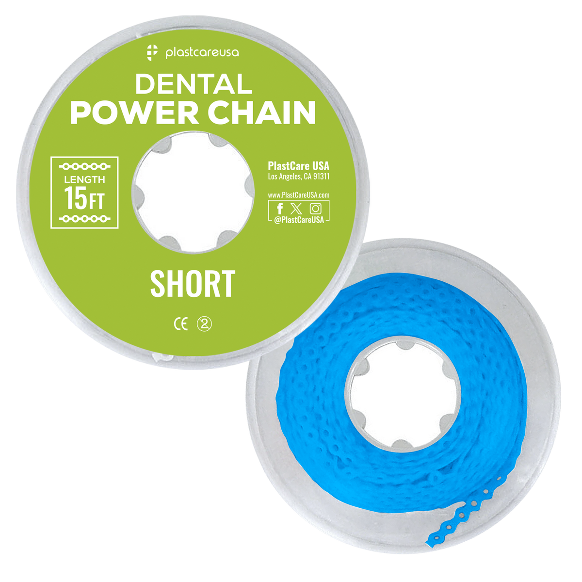Dental Power Chain Short 15 ft Orthodontic Elastic for Braces - front view | DoctorSupplies.com