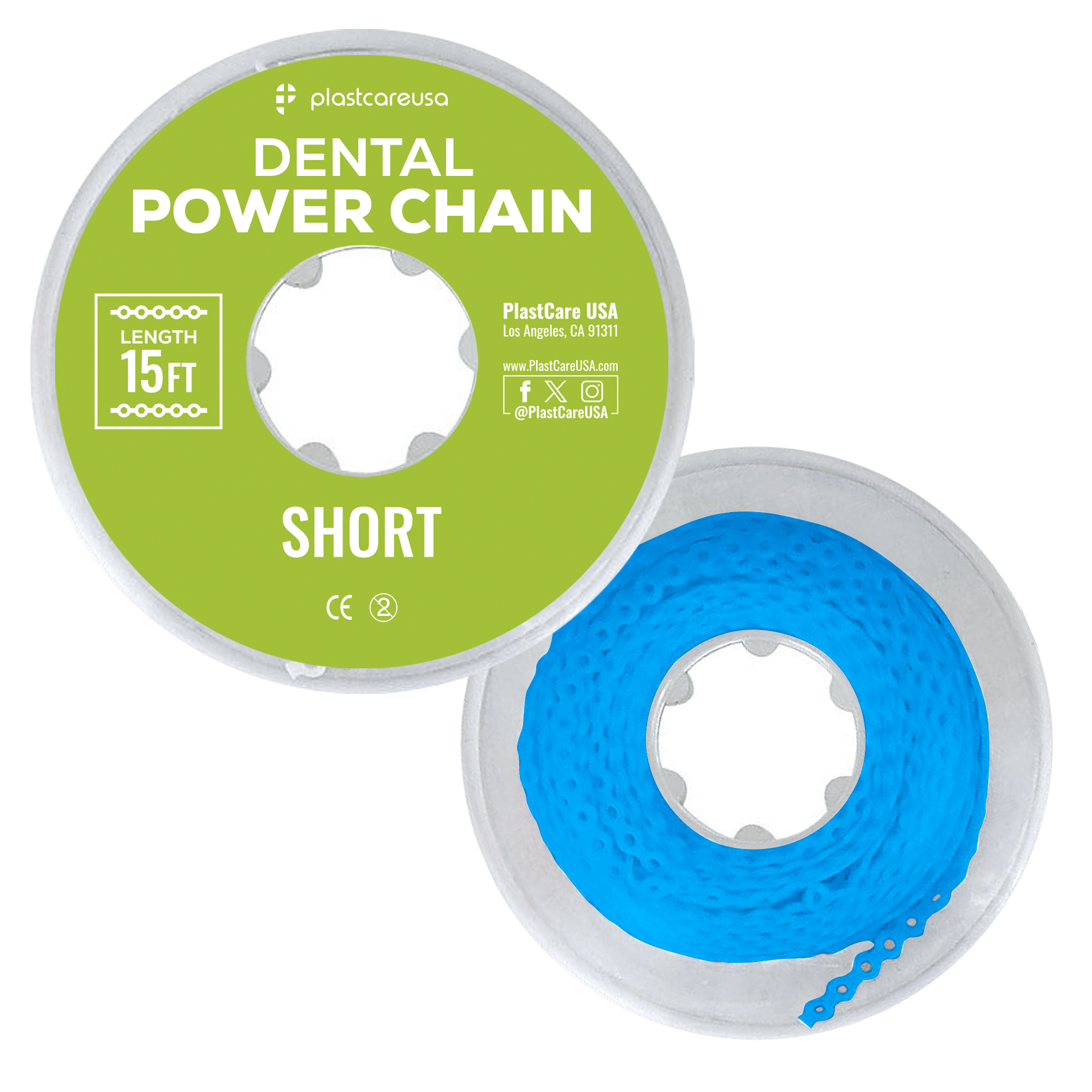 Dental Power Chain Short 15 ft Orthodontic Elastic for Braces - front view | DoctorSupplies.com