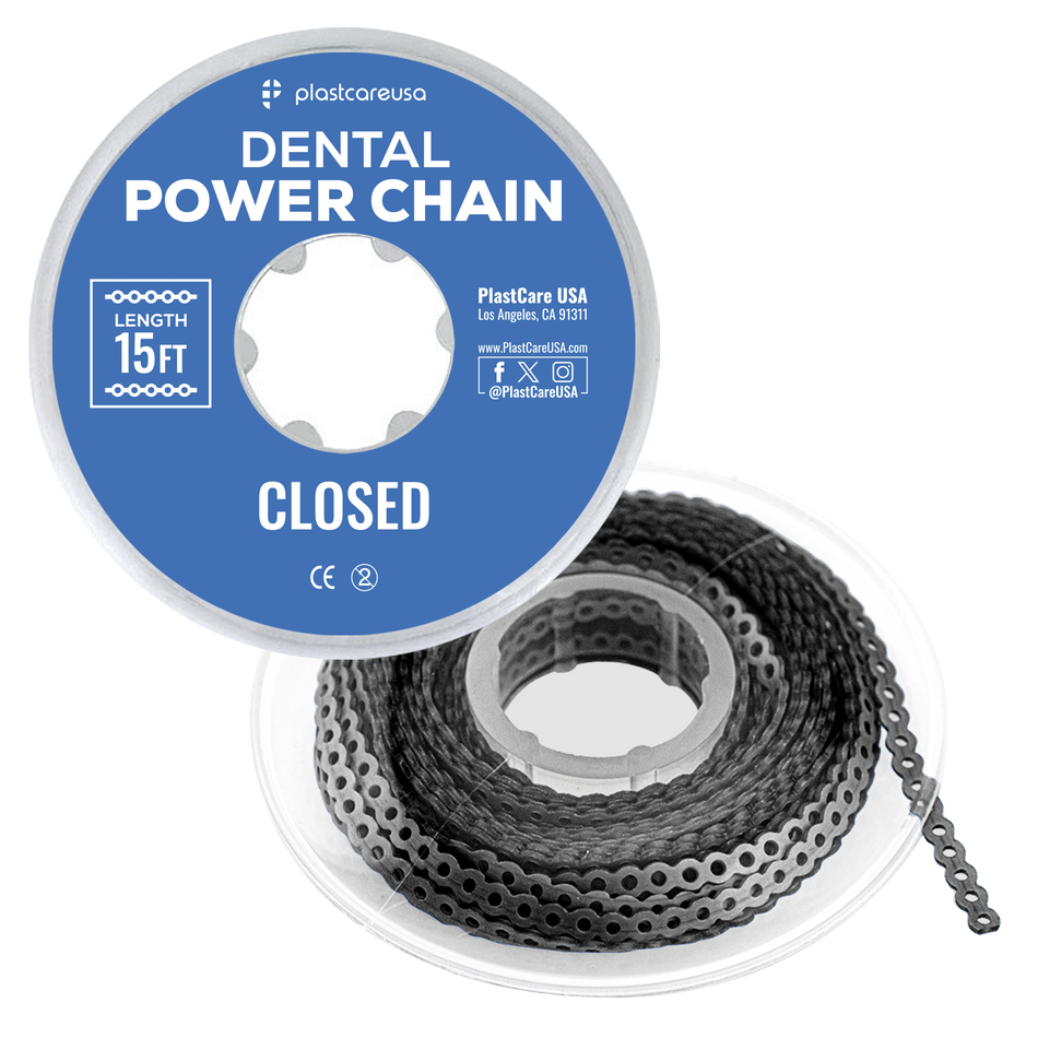 Black Dental Power Chain (Closed) – 15 ft Orthodontic Elastic Chain for Braces