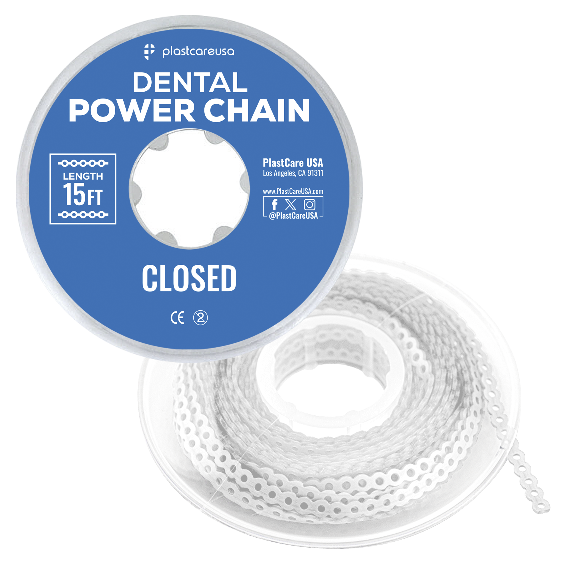 Clear Dental Power Chain (Closed) 15 ft - Orthodontic Elastic | DoctorSupplies.com