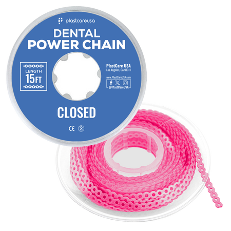 Pink Dental Power Chain (Closed) – 15 ft Orthodontic Elastic | DoctorSupplies.com
