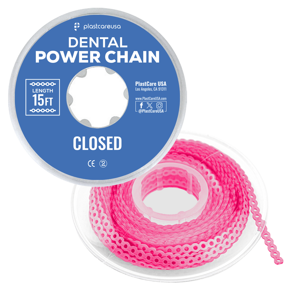Pink Dental Power Chain (Closed) – 15 ft Orthodontic Elastic Chain for Braces - My DDS Supply