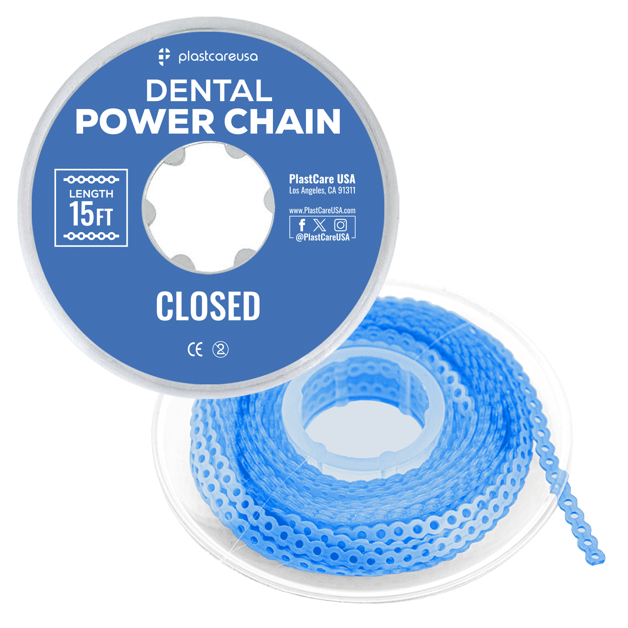 Dental Power Chain (Closed) – 15 ft Orthodontic Elastic Chain | DoctorSupplies.com