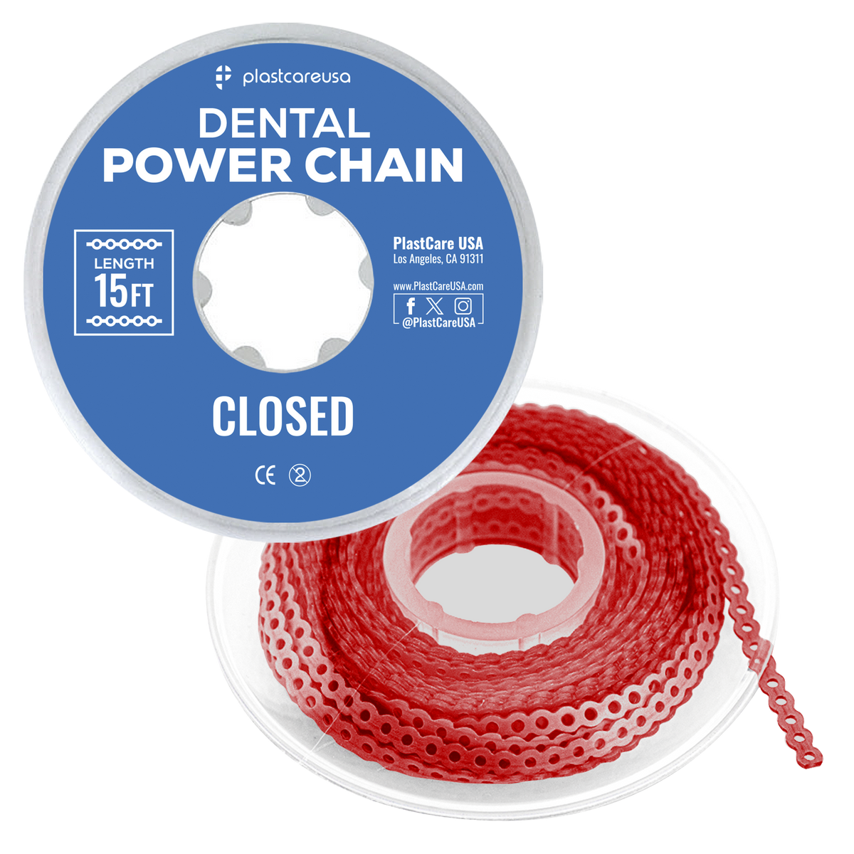 Dental Power Chain (Closed) – 15 ft Orthodontic Elastic Chain - front view | DoctorSupplies.com