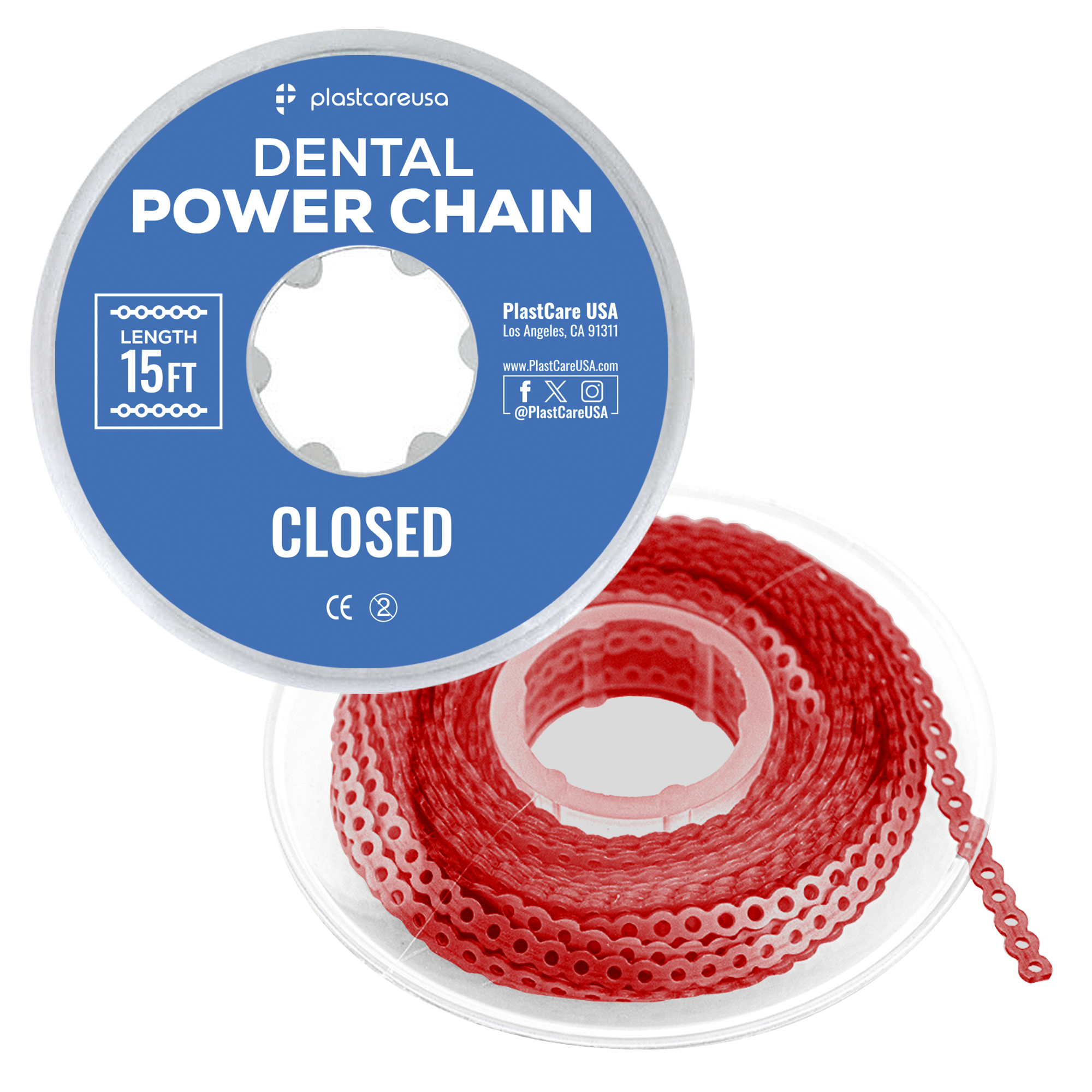 Dental Power Chain (Closed) – 15 ft Orthodontic Elastic Chain - front view | DoctorSupplies.com
