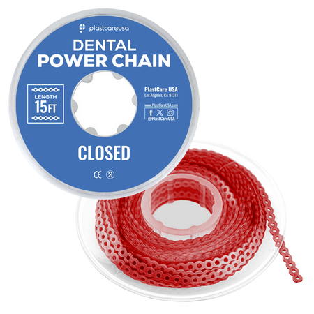 Red Dental Power Chain (Closed) 15ft Orthodontic Elastic | DoctorSupplies.com